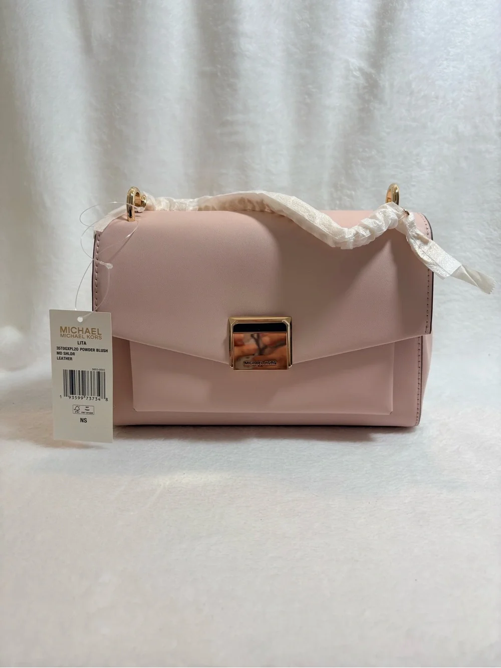 *NWT* Michael Kors Lita Medium Leather Crossbody Bag (Powder Blush)